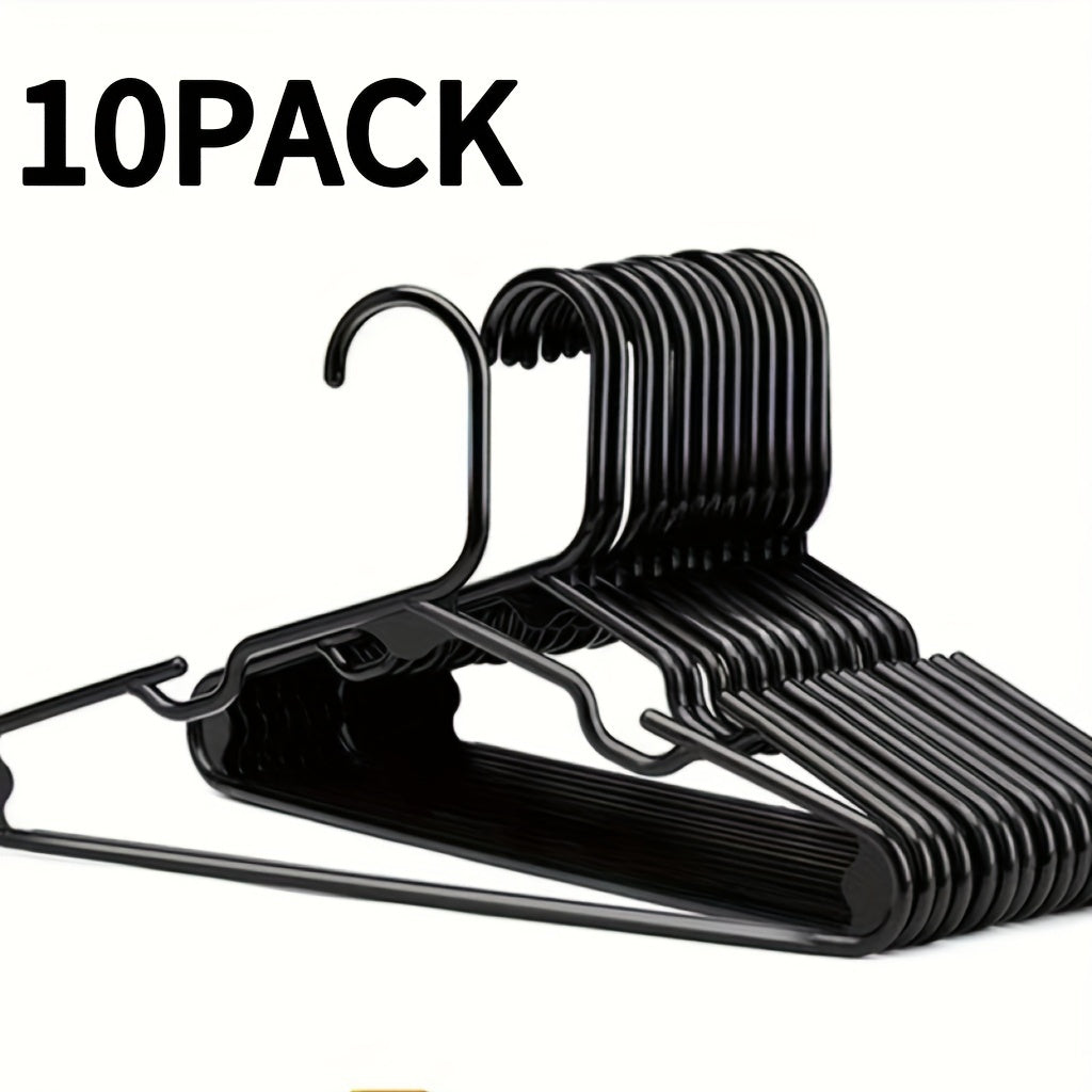 10 sets of 50 pcs Baby Clothes Storage Hangers made of durable anti-slip plastic. Organize your kid's clothes with these racks for bedroom, closet, wardrobe, home, or dorm.