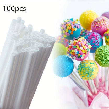 100/200 pieces of plastic lollipop support sticks Chocolate candy handle sticks Safe DIY baking candy accessories Mold cake candy lollipop accessories