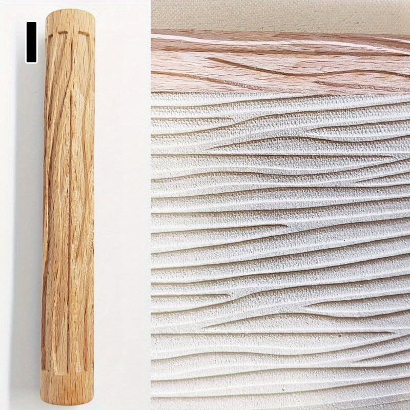 1 piece of Embossing Rolling Pin - Ideal tool for rolling and shaping dough for pizzas, pies, cookies, dumplings, noodles, and more - Made of durable wood for effortless dough rolling and shaping in the kitchen