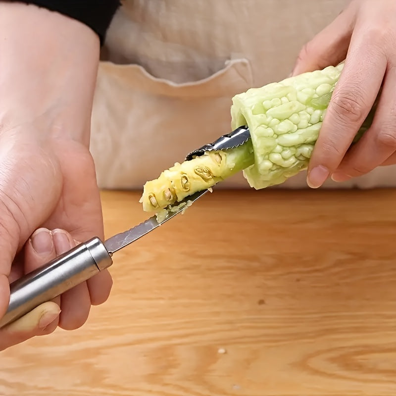 Stainless Steel Pepper Corer Seed Remover Set: Two-Pack, Easy-to-Use Bell Pepper Cutter, Essential Kitchen Tool for Chili, Jalapeno, and Green Pepper