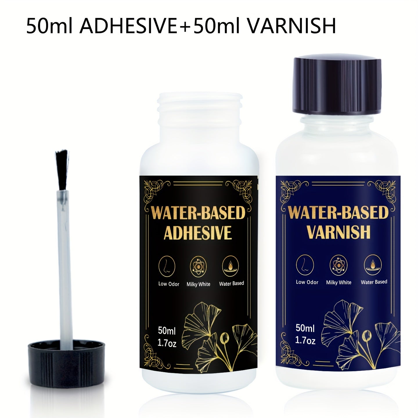 Golden Leaf Kit, water-based adhesive and varnish suitable for DIY crafts, painting, and artwork.