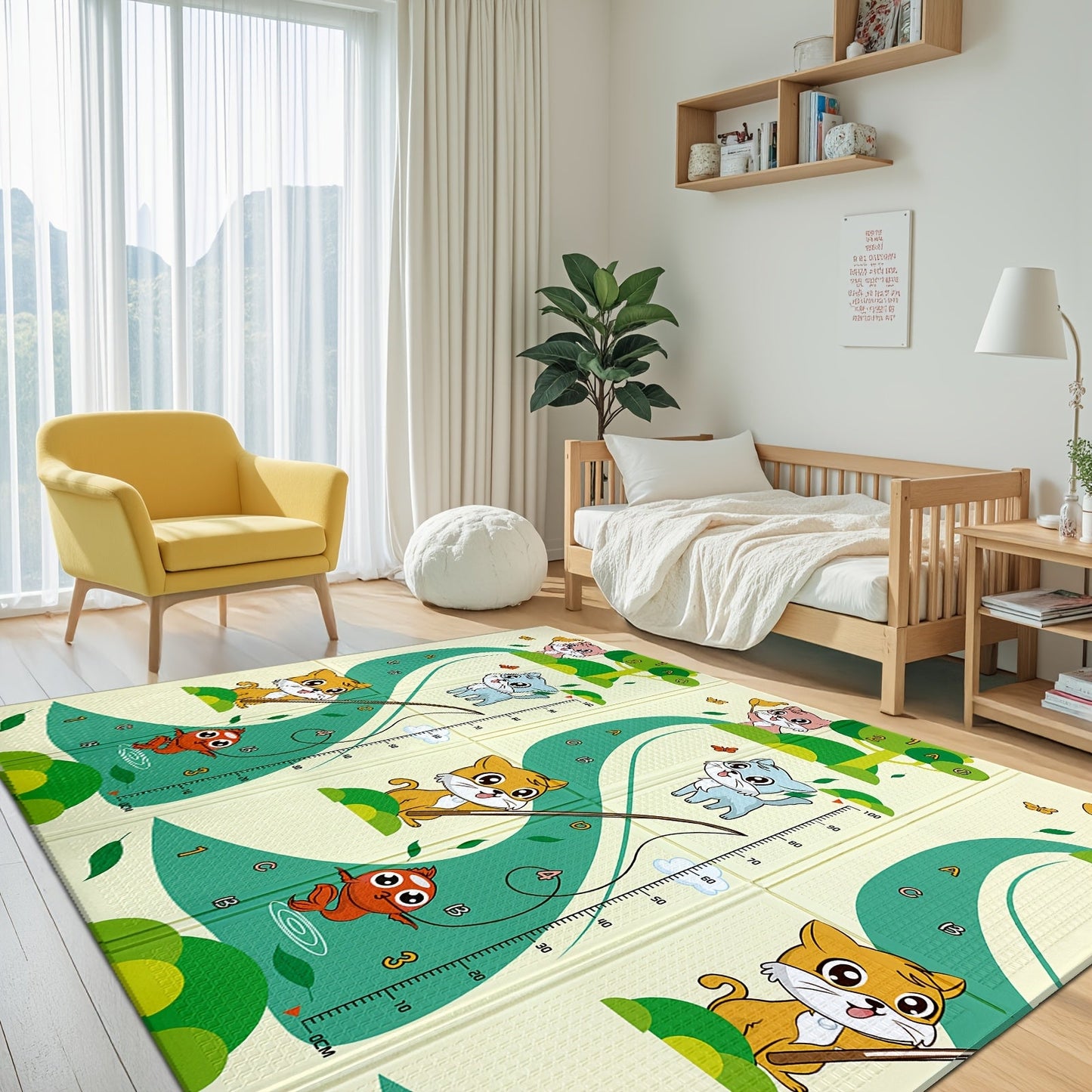 High-Quality PE Material Extra-Large Reversible Play Mat with Non-Slip and Waterproof Features - Includes Portable Travel Bag - Ideal Present for Youngsters during Christmas, Halloween, Thanksgiving, Easter, Housewarming, and other Special Occasions