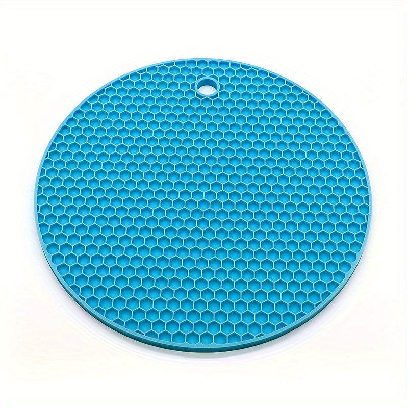 Round placemats with heat insulation, non-slip cup coasters, and pot pads for kitchen use.