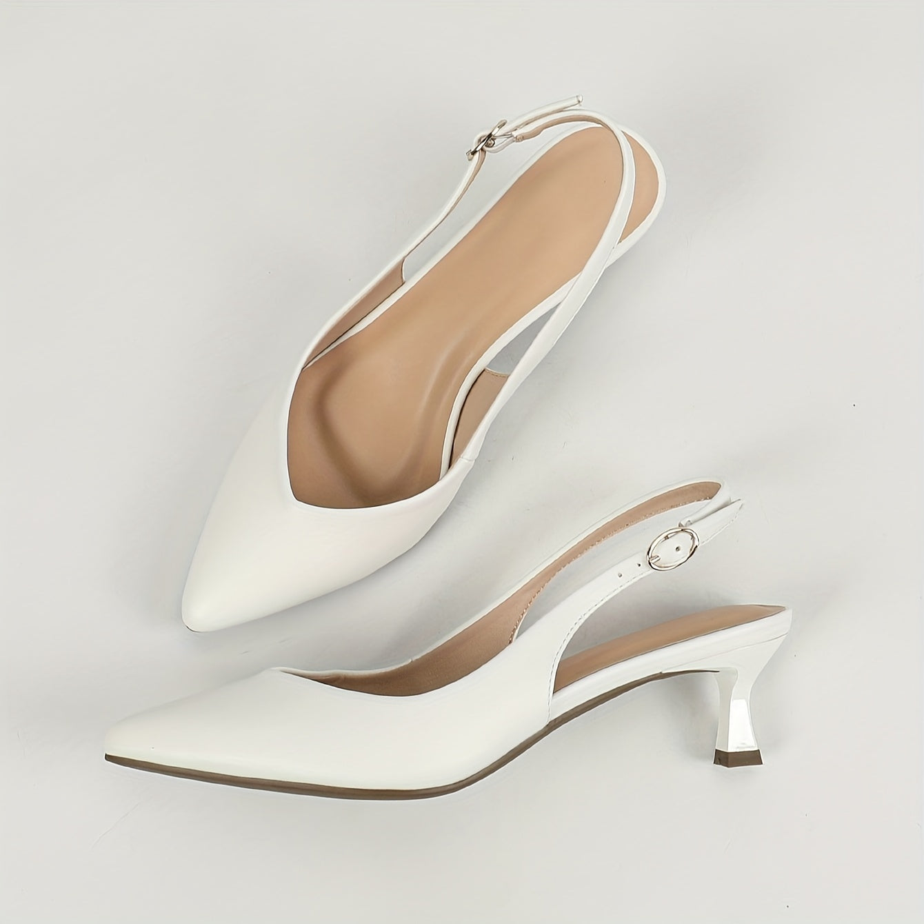 Chic and comfy pointed-toe kitten heel sandals for work.