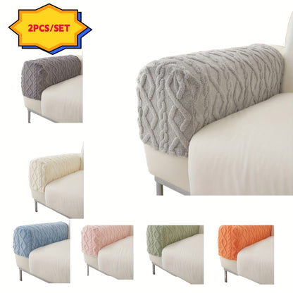 2-piece Soft Jacquard Sofa Armrest Slipcover - Protect and Enhance Your Furniture.