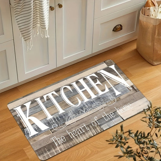 Kitchen Letter Rug, printed floor mat perfect for the kitchen, non-slip and oil-proof. Ideal for indoor use as a foot mat, doormat, entrance rug, or home decor item.