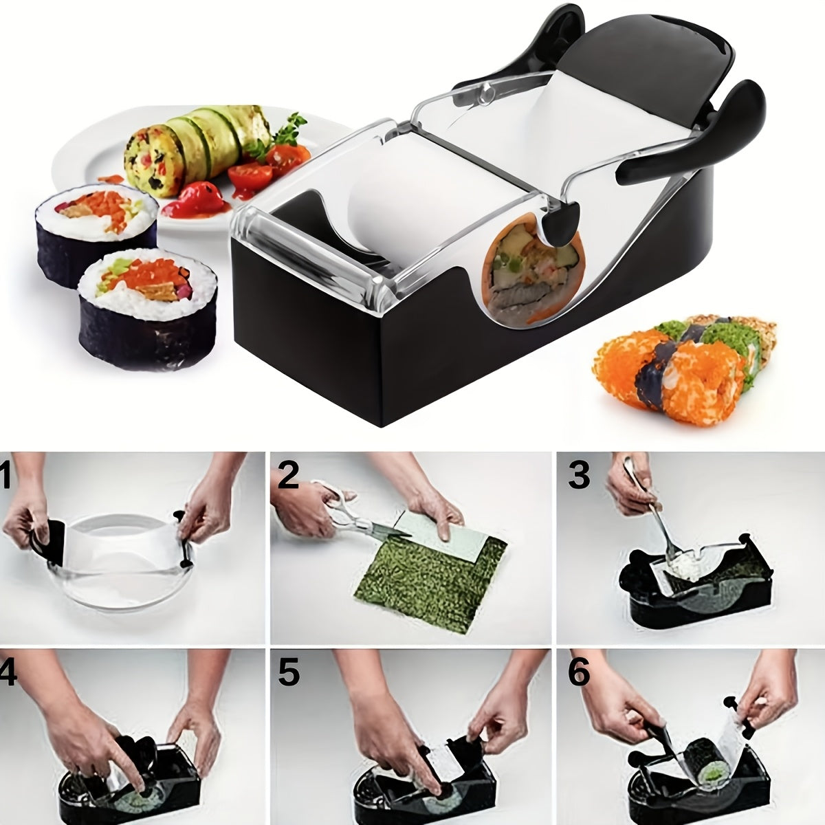 Sushi lovers can create delicious rolls with this 1-piece Sushi Maker Kit. Whether you're making sushi at home, for a picnic, or for back-to-school lunches, this creative set is perfect for both beginners and enthusiasts. It is suitable for both home and