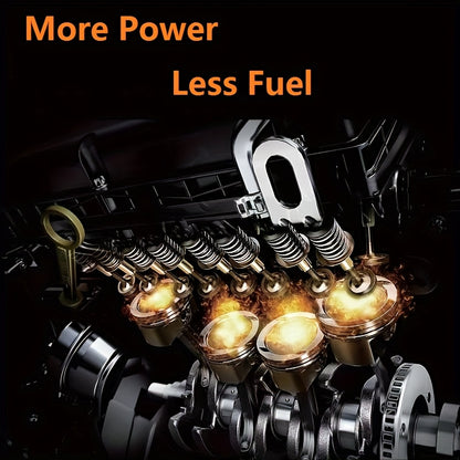 Fuel injector treatment and octane booster that improves mileage, power, and performance for gasoline and diesel vehicles, while also removing carbon deposits.