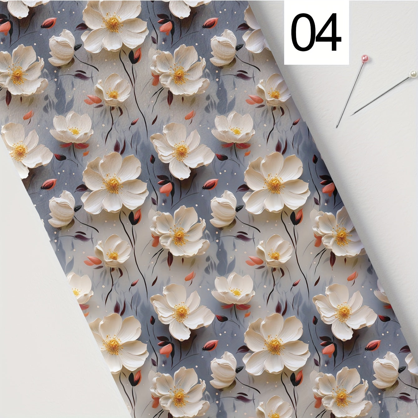 Soft DIY craft fabric with vibrant 3D floral design available in multiple sizes. Suitable for various projects including tablecloths, wall art, clothing, bags, dust covers, and pillows.