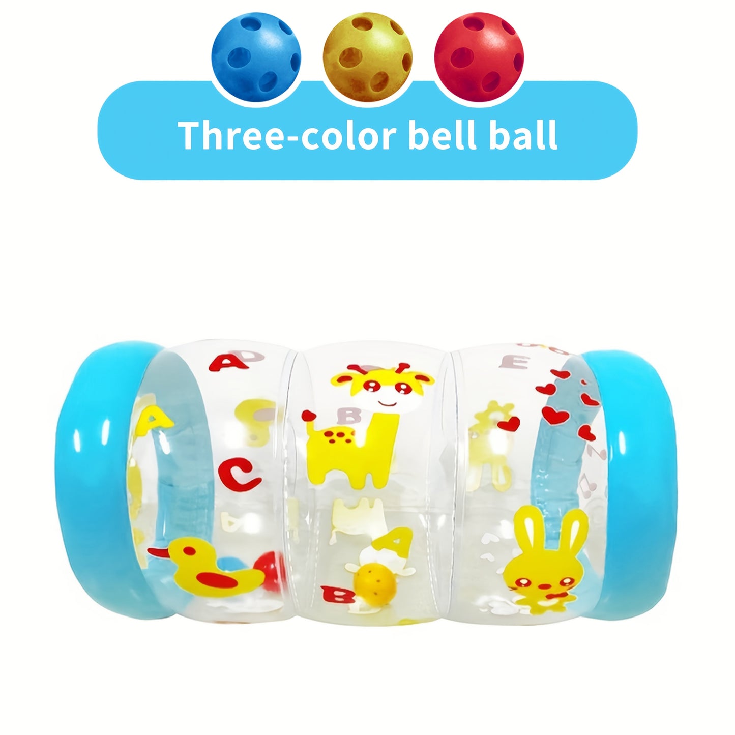 Promote Crawling and Early Development with Baby Crawling Toys, Featuring a Roller with Rattle and Ball, Adorable Animal Design for Enhanced Gross Motor Skill Development.