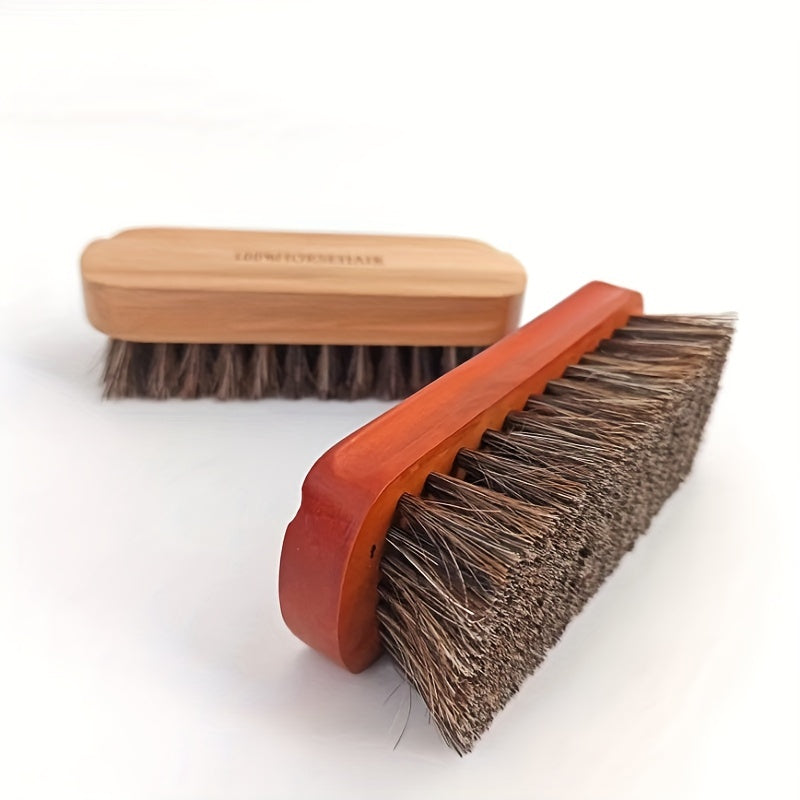 1 Horse Hair Shoe Brush for Shoe Cleaning and Leather Polishing, Soft Non-scratch Oil Brush for Suede Boots and Shoes Maintenance, Polishing Tool and Cleaning Supply - Back to School Essential