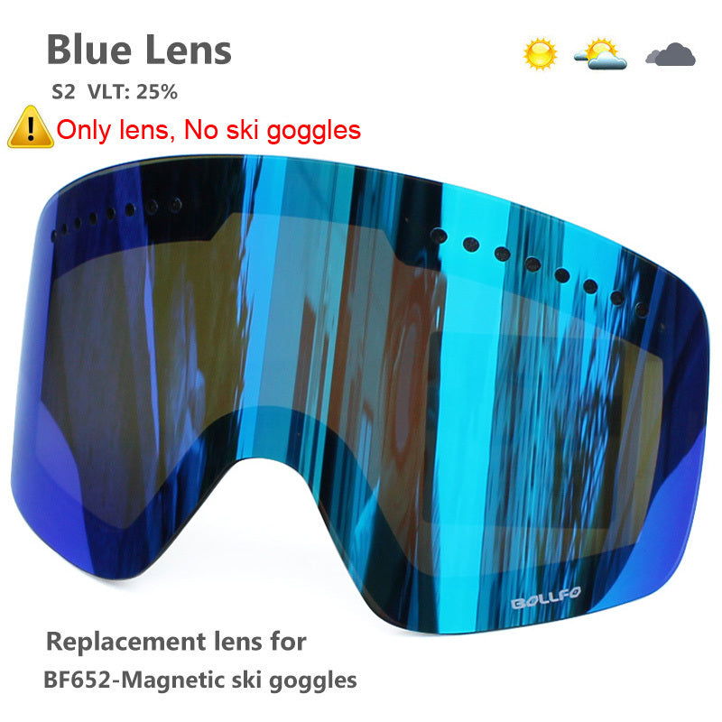 BOLLFO Anti-Fog Ski Goggles for Adults with Magnetic Double Layer Lens, Durable Frame, and Multiple Color Options.