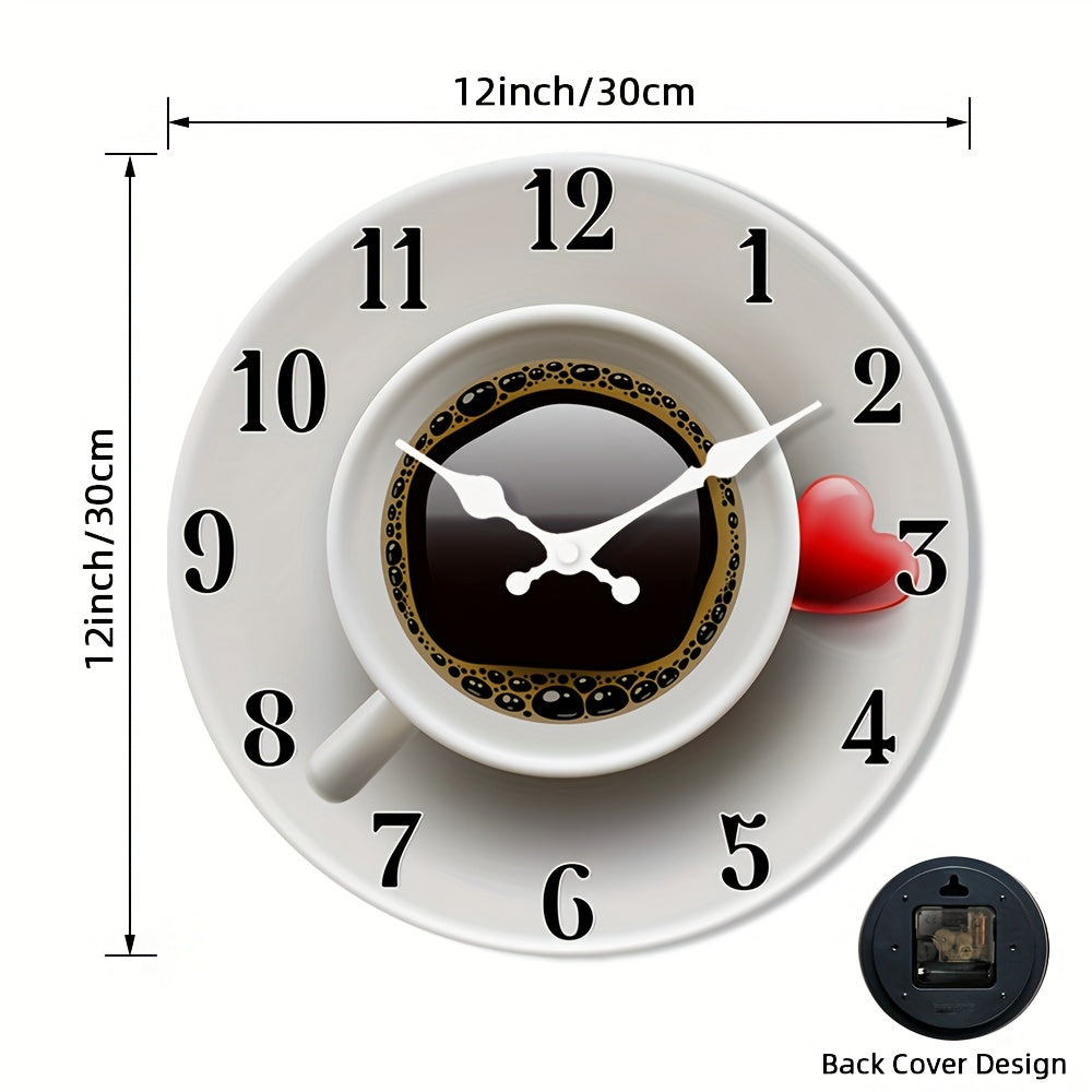 Chic 10/12" Wooden Wall Clock - Non-ticking, easy-to-read circular design for multiple rooms, battery not included. Small size for living room.