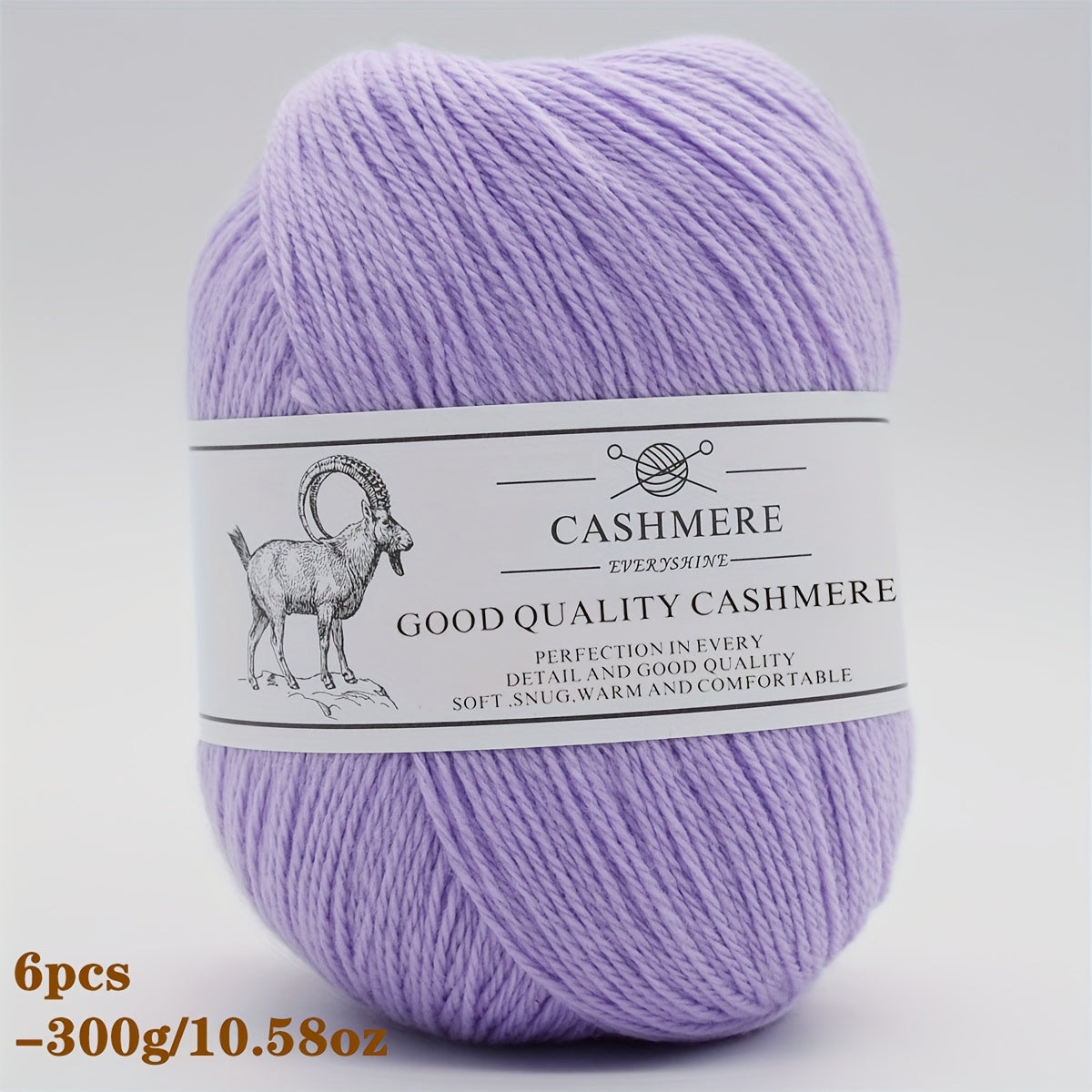 6-Pack Luxurious Cashmere Yarn for Knitting and Crocheting - Soft, Warm, Durable 80% Cashmere 20% Acrylic Blend - Perfect for Sweaters, Pants, Gloves, Hats, and DIY Crafts - 1.76oz Each