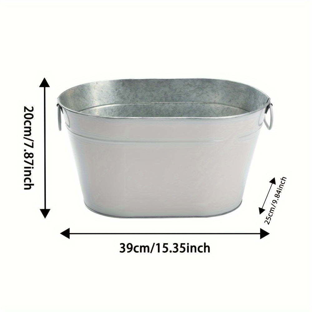 Utilize the 1 Pack Cast Iron Beverage Tub for various occasions like picnics, bars, and clubs. This versatile ice bucket comes with handles, making it perfect for serving champagne, beer, and summer drinks. Additionally, it can also function as a