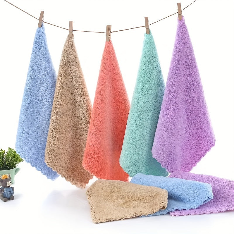 Soft, absorbent face towels in rustic style, perfect for bathroom and kitchen use. Made of durable microfiber fabric, 24.89x24.89 cm in size, 280gsm polyester material.