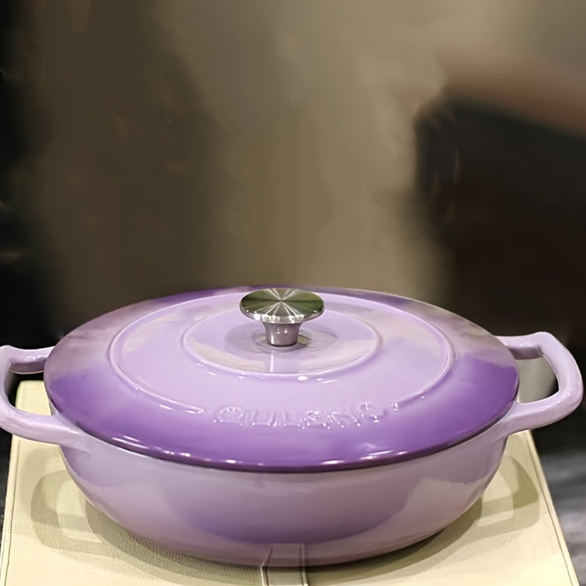 Long-lasting and adaptable 111oz Enameled Cast Iron Saucepan with Lid - Non-Stick, Ideal for Induction & Gas Cooktops