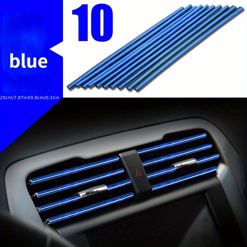 10PCS 20cm U-shaped Car Air Conditioner Air Outlet Decoration Strip with Car Shape Door Corner Protector