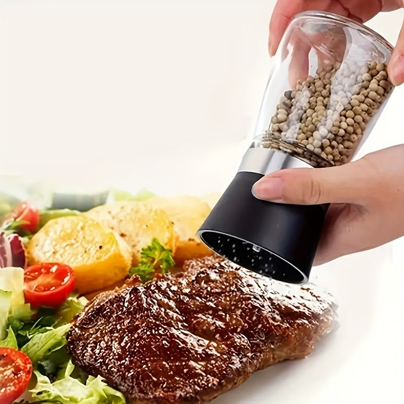 Practical Kitchen Gadget: Hand Grinder for Pepper, Salt, and Spices with Glass Storage Container