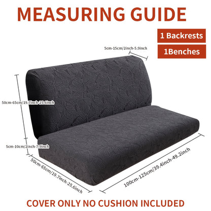 2-piece RV sofa cushion cover set, elastic fabric, easy installation, machine washable, dust and pet bite proof, 2-seater sofa protection cover for RV or camping car. Includes 1 backrest and 1 bench cushion cover.