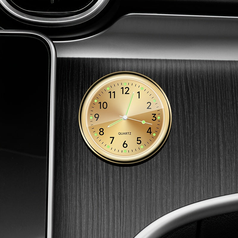 Decorative glow clock for high-end cars, stick-on dashboard accessory.