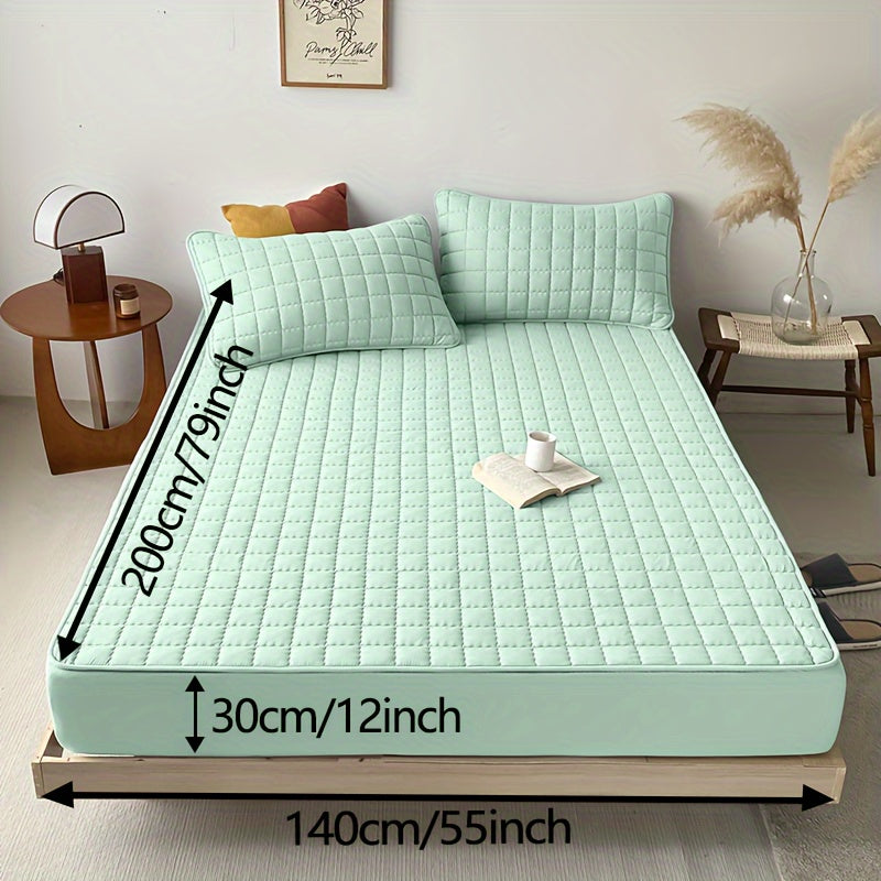 This double-layer waterproof bedsheet features a water washing and brushing treatment for ultimate comfort during sleep. The sewn stitches ensure durability, making it a perfect mattress protector for bedrooms and guest rooms. Plus, it can easily be