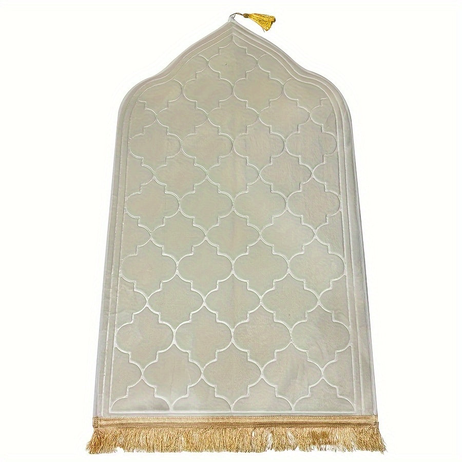 Premium outdoor prayer mat with tassel design - non-slip, durable, and comfortable for home and garden decor.