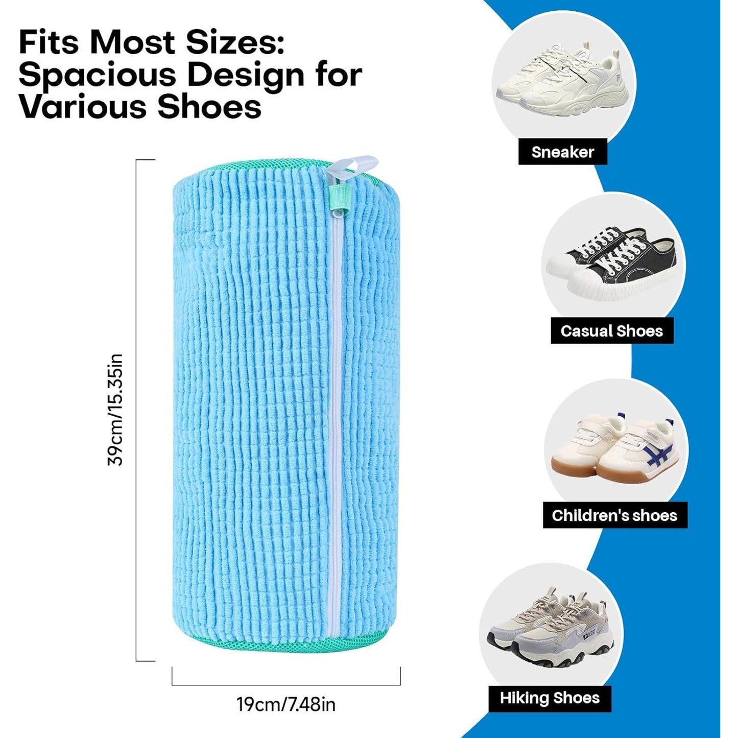 Laundry Shoe Bag for Washer and Dryer - 1pc Reusable Shoe Washing Machine Bag for Sneaker Tennis Shoes Cleaning, Unstain Cleaner Kit, Laundry Bags