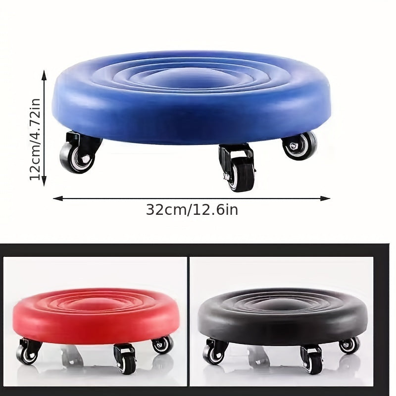 Low stools for sitting – this set comes with 1 small rolling stool which can rotate 360°. The stool is designed for adults for cleaning and working tasks. It sits low to the ground and features a soft pad and caster wheels for ease of movement.