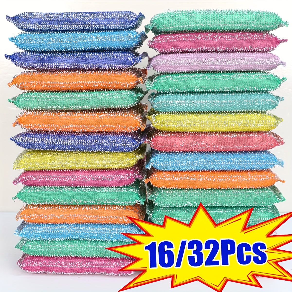 Set of 8/16/32 double-sided thick sponge wipes for cleaning kitchen utensils