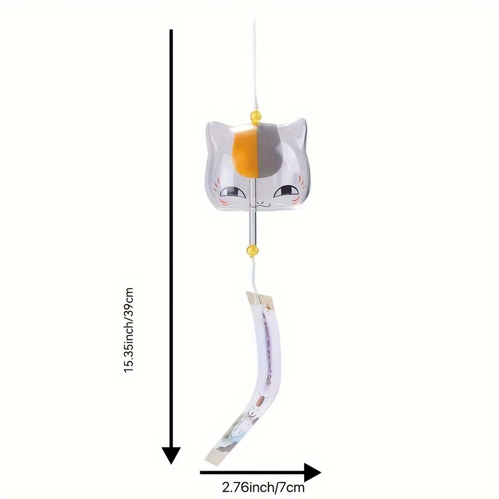 Стеклянная ветровая колокольчик, сделанная вручную, с универсальной привлекательностью - с принтом животных и игривым дизайном цветков вишни, вдохновленным японским стилем - идеальный подарок для домашнего декора
