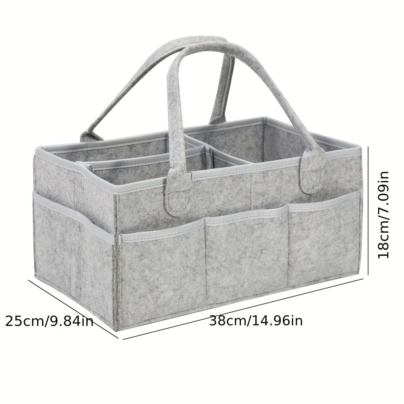 Mommy Basket Diaper Bag and Storage Box in Grey Felt Cloth - Perfect for Halloween or Christmas Gift