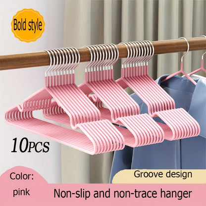 Set of 20 Clothes Hangers Featuring Non-Slip Design, Notched Racks, and Sturdy and Durable Coat Hangers. Perfect for Household Clothing Storage and Organization in the Bedroom, Closet, or Home.