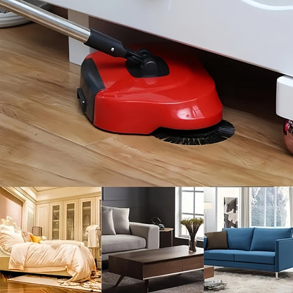 The 3-in-1 Manual Push Sweeper Vacuum is a versatile cleaning tool designed for pet hair, dust, and debris removal on various surfaces including hardwood, tile floors, dry, and wet surfaces. This eco-friendly and electricity-free sweeper is perfect for