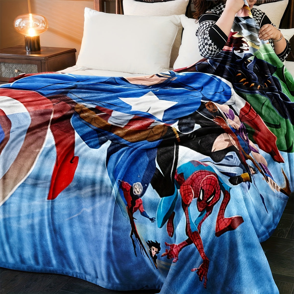 Gather your favorite superheroes and bring light to any room with our dynamic blankets! From Captain America and The Hulk to Thor and Spider-Man, protect your cozy home and enjoy happy times. Our collection features a variety of blankets including