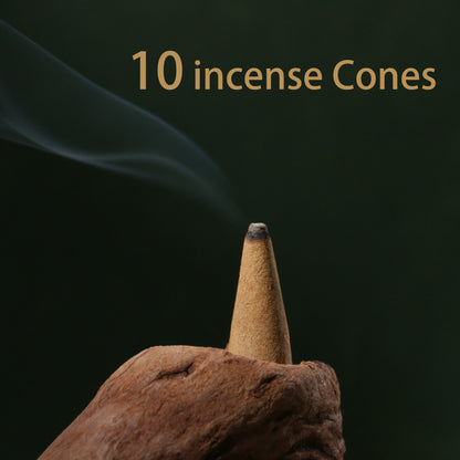 5/10 pcs of handmade White Musk Incense Cones with strong fragrance ideal for cleansing spaces and promoting relaxation, available for use in bedrooms, during meditation, yoga, or for eliminating negative energy.