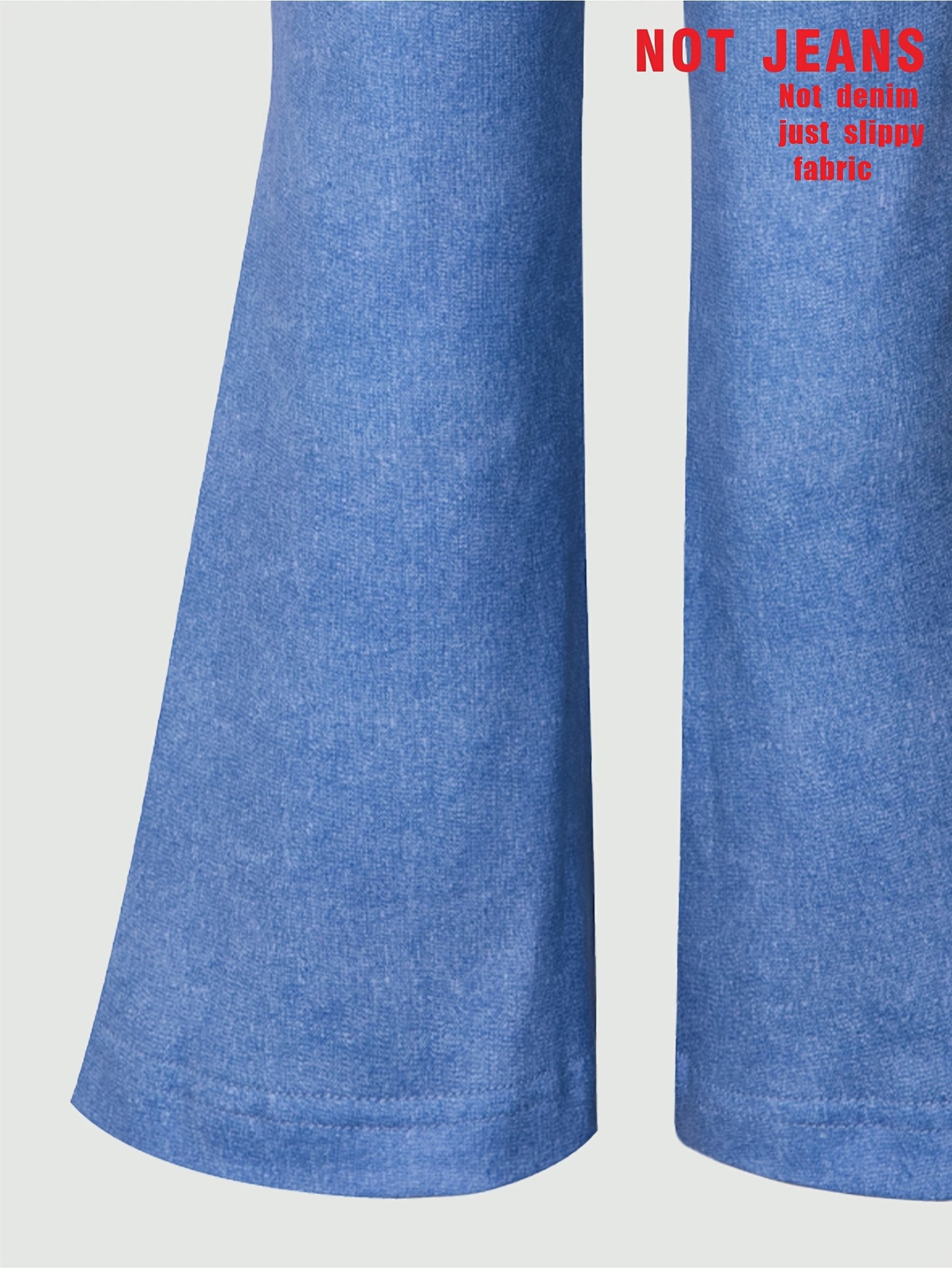 Stretchy flare leg jeans for girls with star print, faux pockets, and bell bottoms. Perfect for spring/fall outfits, parties, and gifts. Made with soft, comfortable blue denim-like fabric.