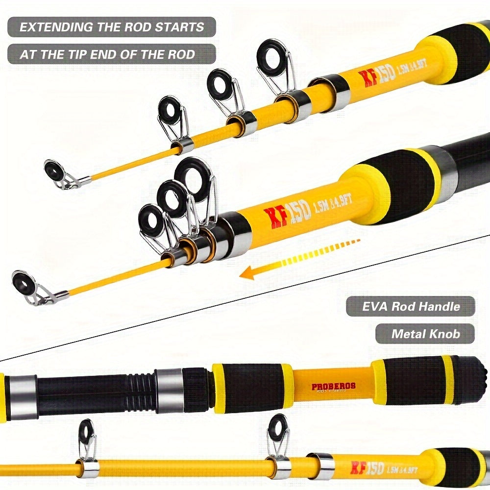 Proberos Ultra-Light Telescopic Fishing Rod - 149.35cm/179.83cm, Glass Fiber, Portable & Versatile