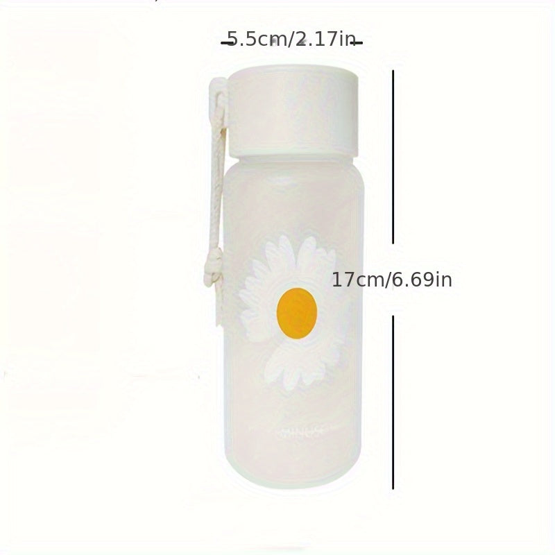 Daisy Flower Water Bottle - Cute Kawaii Plastic Cup, Portable, Great for Travel, Birthday Gift