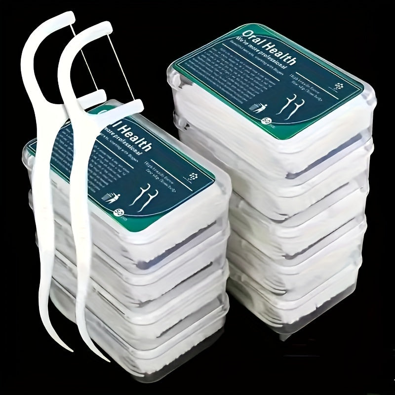 50 Dental Floss Picks - Deep Clean, Portable & Disposable for Oral Care, Travel-Friendly Original Flavor.