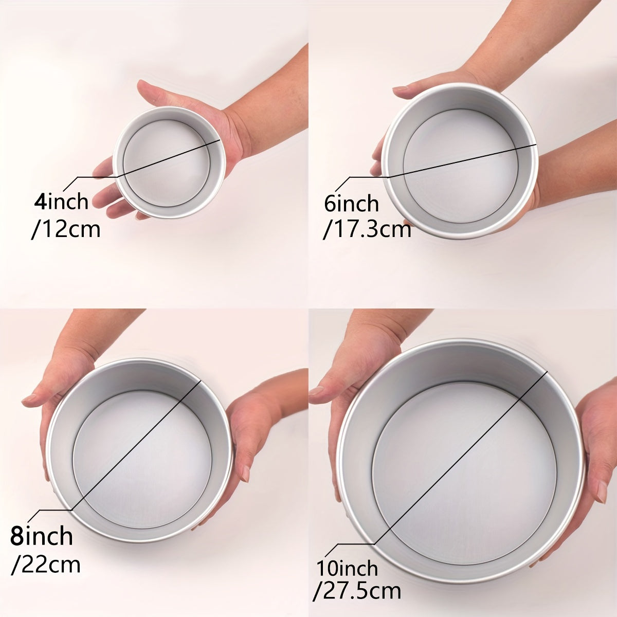 Removable Bottom Round Cake Pans Set - 10.16, 15.24, 20.32 cm Sizes
These easy-release hard anodized aluminum baking molds are perfect for daily use or special occasions such as birthdays, weddings, parties, and more. Also suitable for muffins and