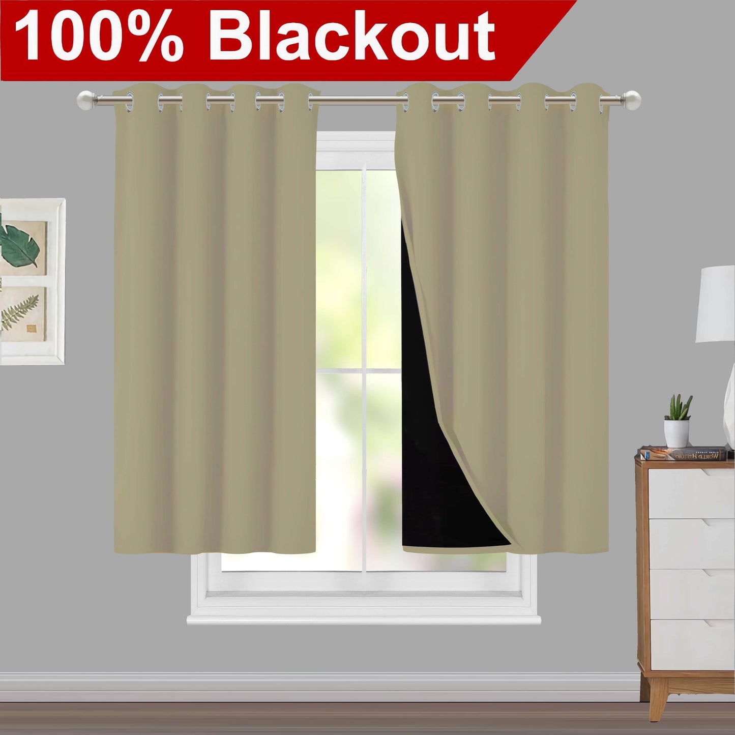 Versatile blackout curtains suitable for living rooms, bedrooms, kitchens, bathrooms, and home decor.