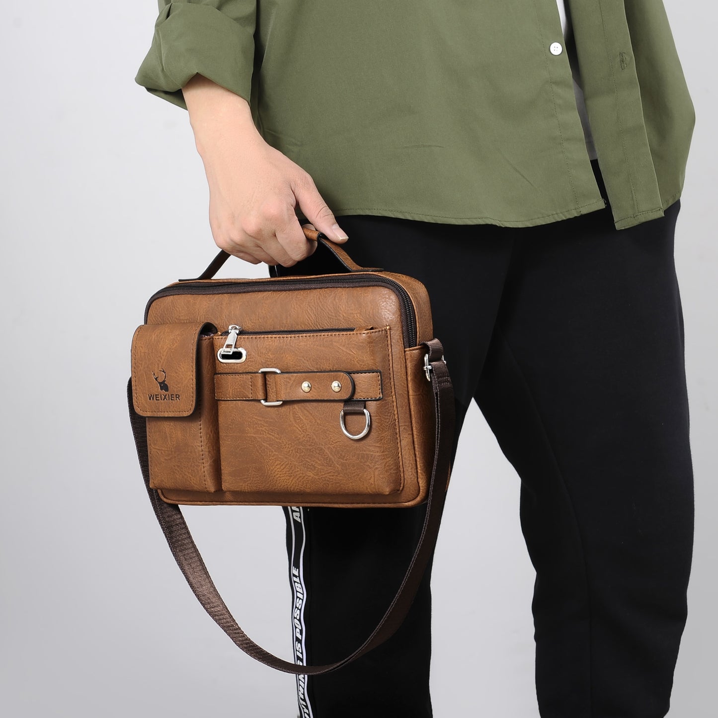 WEIXIER shoulder bag set includes satchel, casual bag, card holder wallet with multi-card slots.