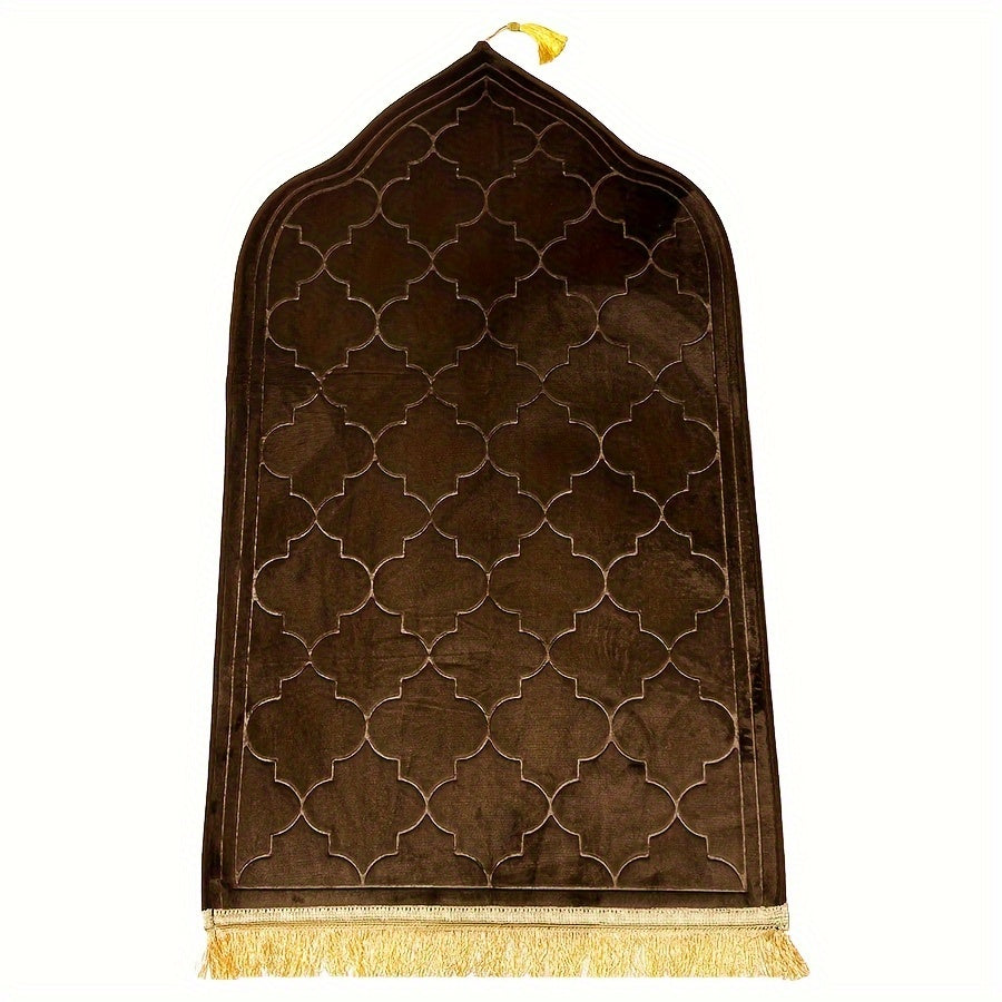 Premium outdoor prayer mat with tassel design - non-slip, durable, and comfortable for home and garden decor.