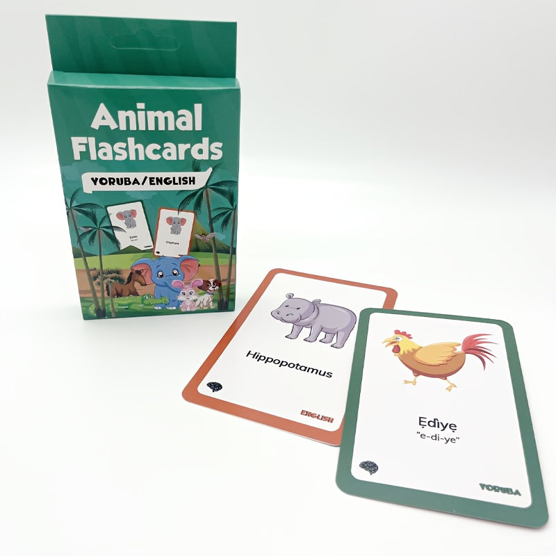 Flashcards for Kids Learning French: Animal, Body & Number Cards in Multiple African Languages for Cognitive Development in Four Languages