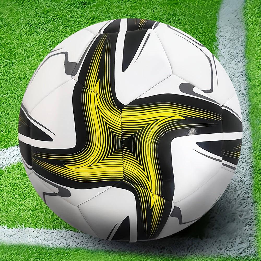 1pc Vortex Pattern Soccer Ball, Size 5, Durable PVC Material, Ideal for Outdoor Training and Matches, All-Season Play, No Electricity or Inflator Required.