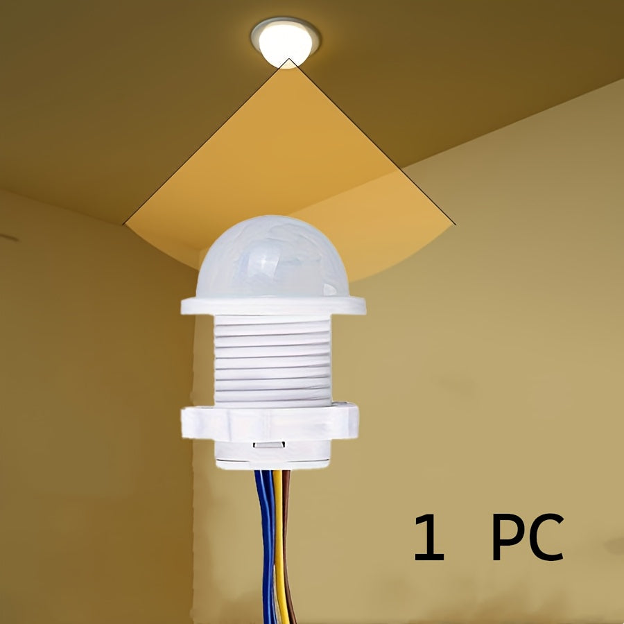 White PIR Motion Sensor with 110° Range for Automatic Lighting in Home & Industrial Settings, Easy to Install