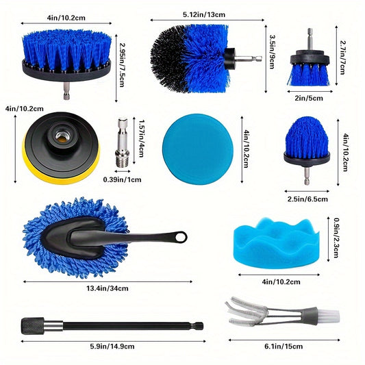 27-piece car wash detail kit including brushes for interior, exterior, and wheels. No power needed.