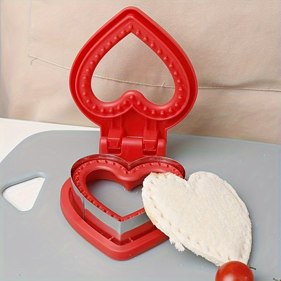 Stainless Steel Heart-Shaped Sandwich Cutter and Sealer Set - Perfect for Adding a Decorative Touch to Your Lunchbox or Baking Projects, Essential Kitchen Tool