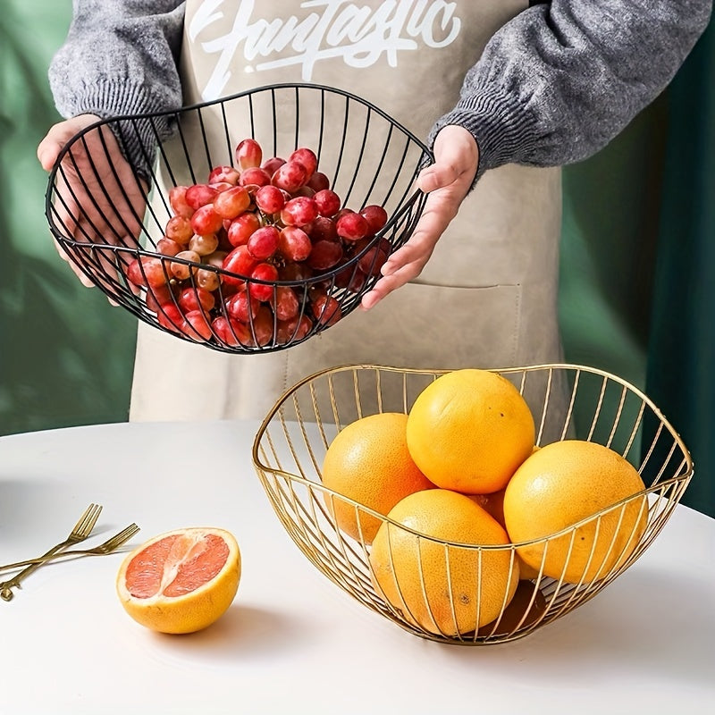 Metal fruit bowls for serving and storage, decorative display rack for dining table.